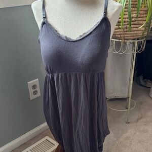 Motherhood Maternity Charcoal Lace Trim Chemise